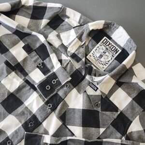 Dixxon Flannel The Gringo 6 Years Womens Medium Pre-Pleat Biker Black Buff Check